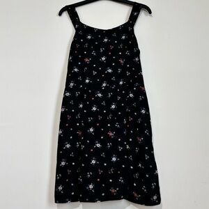 Abercrombie Kids 13/14 Pullover Dress  Black Ditsy Floral Smocked back Cottage